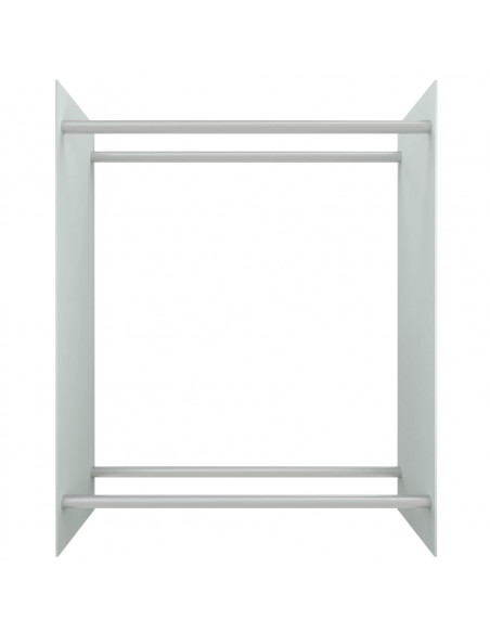 Porta Legna Bianco 80x35x100 cm in Vetro Temperato