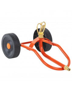 Slitta per Irrigatore Ruote e Testina Girevole Acciaio Rosso 2