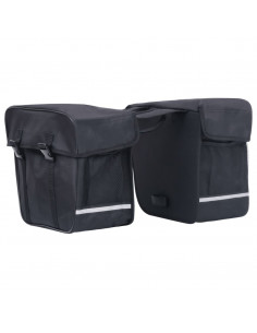 Borsa Doppia Bicicletta Impermeabile per Portapacchi 35 L Nero 2