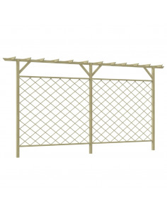 Recinzione di Lattice con Pergolato per Giardino in Legno 2