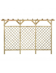 Recinzione a Traliccio con Pergolato 300x50x200cm Legno di Pino 2
