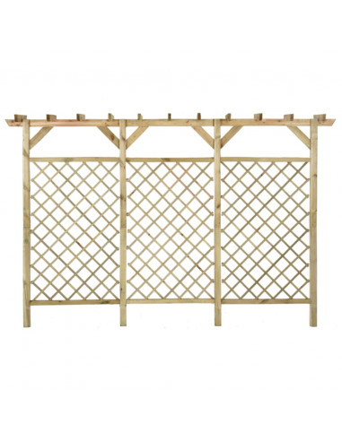 Recinzione a Traliccio con Pergolato 300x50x200cm Legno di Pino