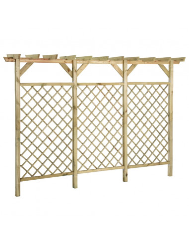 Recinzione a Traliccio con Pergolato 300x50x200cm Legno di Pino