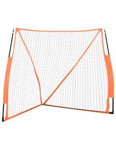 Rete Baseball Arancione e Nera 183x182x183cm Acciaio Poliestere 2