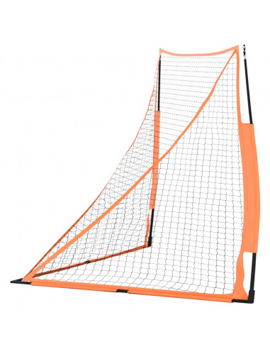Rete Baseball Arancione e Nera 183x182x183cm Acciaio Poliestere