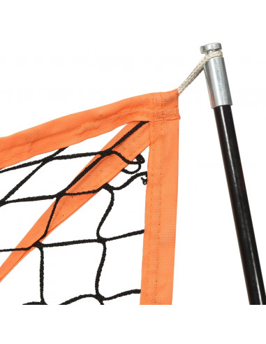 Rete Baseball Arancione e Nera 183x182x183cm Acciaio Poliestere