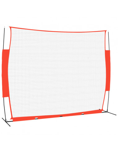 Rete Baseball Rossa e Nera 369x107x271 cm Acciaio e Poliestere