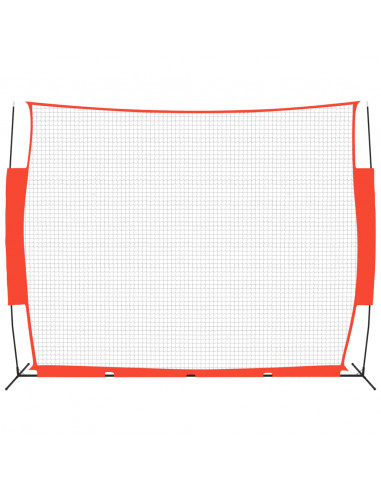 Rete Baseball Rossa e Nera 369x107x271 cm Acciaio e Poliestere
