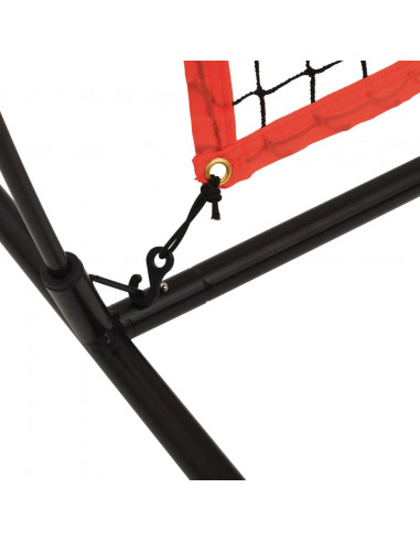 Rete Baseball Rossa e Nera 369x107x271 cm Acciaio e Poliestere