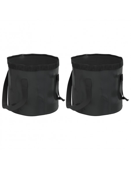 Secchi Pieghevoli 2 pz Neri 30 L in PVC