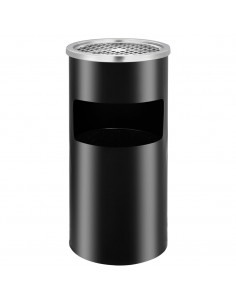 Pattumiera con Posacenere da Parete in Acciaio 26 L Nera 2