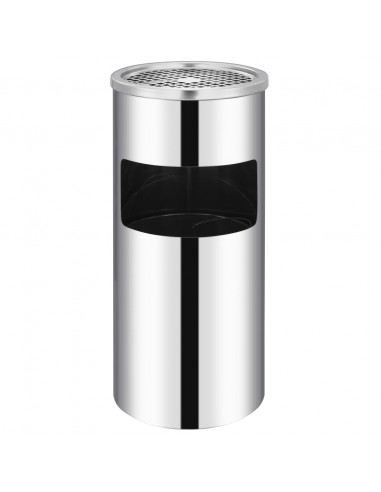 Pattumiera con Posacenere da Parete Acciaio Inox 26 L