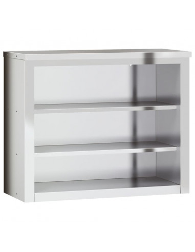Mobile Cucina da Parete con Ripiani in Acciaio Inossidabile