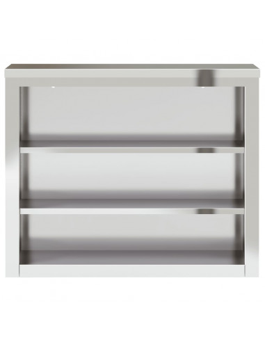 Mobile Cucina da Parete con Ripiani in Acciaio Inossidabile