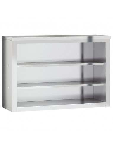 Mobile Cucina da Parete con Ripiani in Acciaio Inossidabile