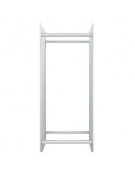 Porta Legna Bianco 40x35x100 cm in Vetro Temperato