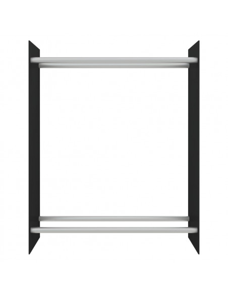 Porta Legna Nero 80x35x100 cm in Vetro Temperato