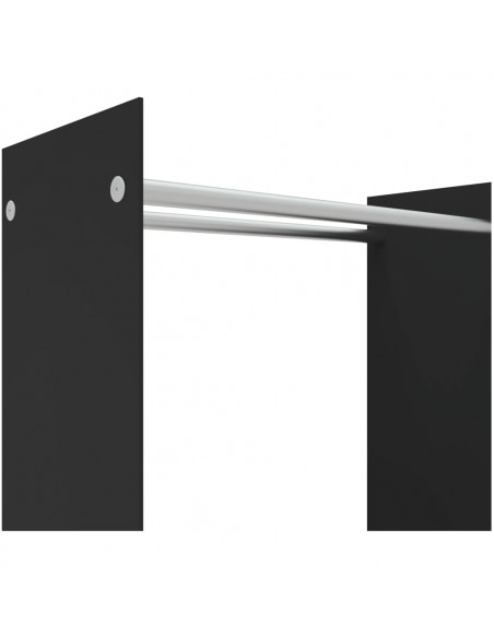 Porta Legna Nero 80x35x100 cm in Vetro Temperato