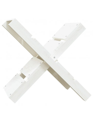 Portaceppi Bianco 47x39,5x48 cm in Legno Massello di Pino