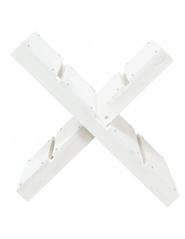 Portaceppi Bianco 47x39,5x48 cm in Legno Massello di Pino