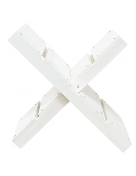 Portaceppi Bianco 47x39,5x48 cm in Legno Massello di Pino
