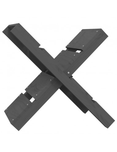 Portaceppi Grigio 47x39,5x48 cm in Legno Massello di Pino