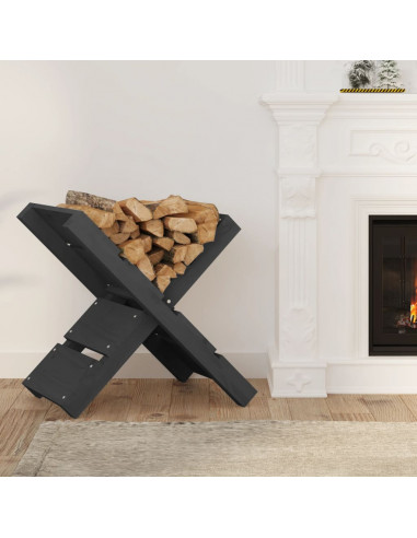 Portaceppi Grigio 47x39,5x48 cm in Legno Massello di Pino