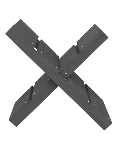 Portaceppi Grigio 47x39,5x48 cm in Legno Massello di Pino