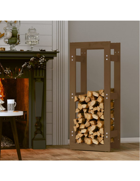 Portalegna Miele 41x25x100 cm in Legno Massello di Pino