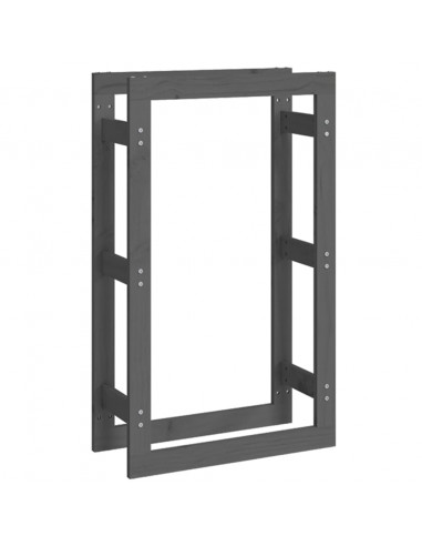 Portalegna Grigio 60x25x100 cm in Legno Massello di Pino