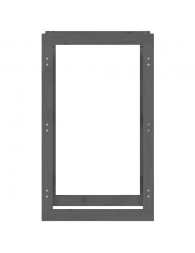 Portalegna Grigio 60x25x100 cm in Legno Massello di Pino