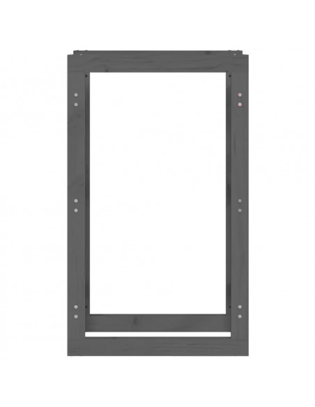 Portalegna Grigio 60x25x100 cm in Legno Massello di Pino