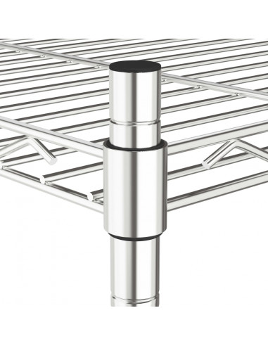 Scaffale a 3 Livelli con Ruote 60x35x81 cm Cromato 150 kg