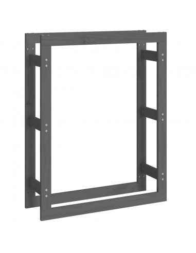 Portalegna Grigio 80x25x100 cm in Legno Massello di Pino