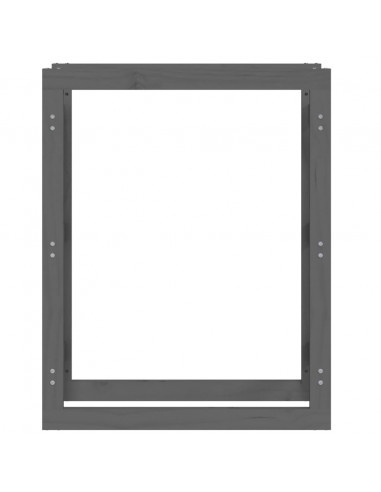 Portalegna Grigio 80x25x100 cm in Legno Massello di Pino