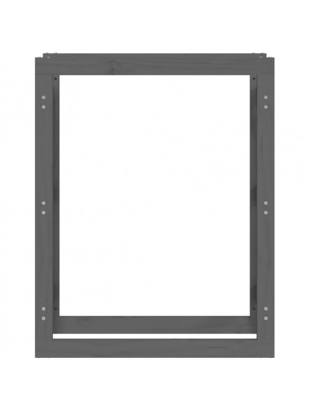 Portalegna Grigio 80x25x100 cm in Legno Massello di Pino
