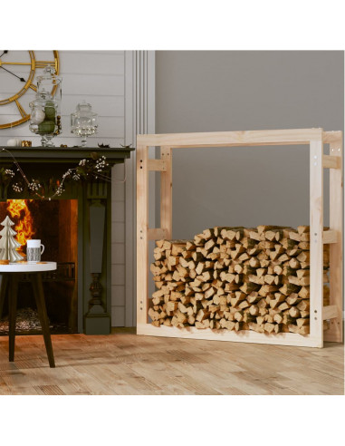 Portalegna 100x25x100 cm in Legno Massello di Pino