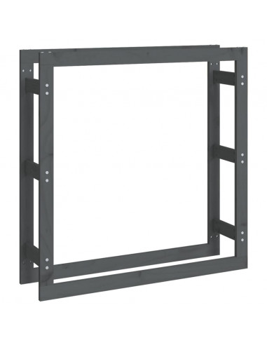 Portalegna Grigio 100x25x100 cm in Legno Massello di Pino