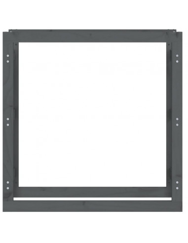 Portalegna Grigio 100x25x100 cm in Legno Massello di Pino