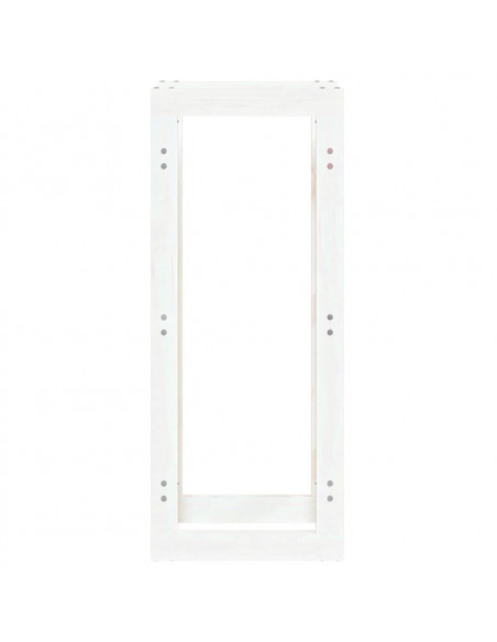 Portalegna Bianco 41x25x100 cm in Legno Massello di Pino
