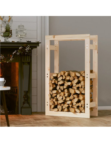 Portalegna 60x25x100 cm in Legno Massello di Pino