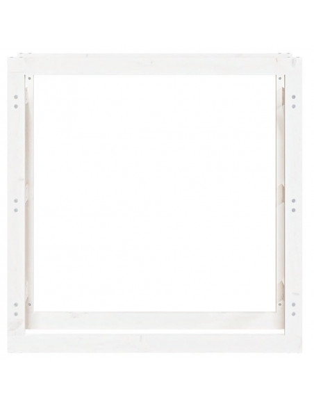 Portalegna Bianco 100x25x100 cm in Legno Massello di Pino