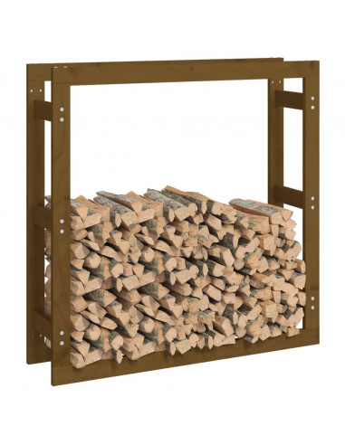 Portalegna Miele 100x25x100 cm in Legno Massello di Pino