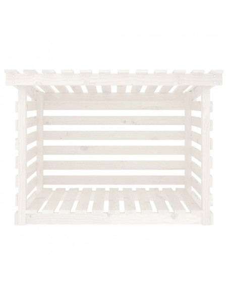 Portalegna Bianco 108x73x79 cm in Legno Massello di Pino