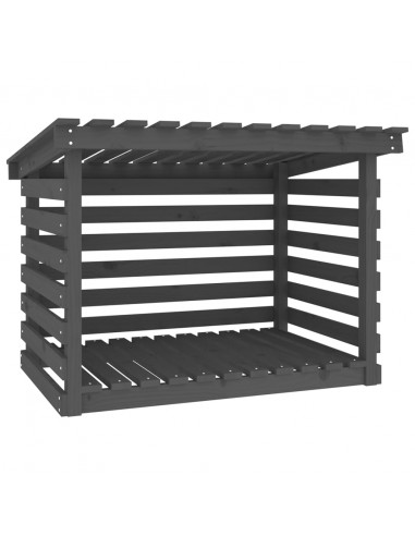 Portalegna Grigio 108x73x79 cm in Legno Massello di Pino