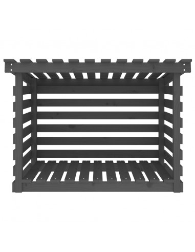 Portalegna Grigio 108x73x79 cm in Legno Massello di Pino