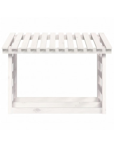 Portalegna Bianco 108x64,5x78 cm in Legno Massello di Pino