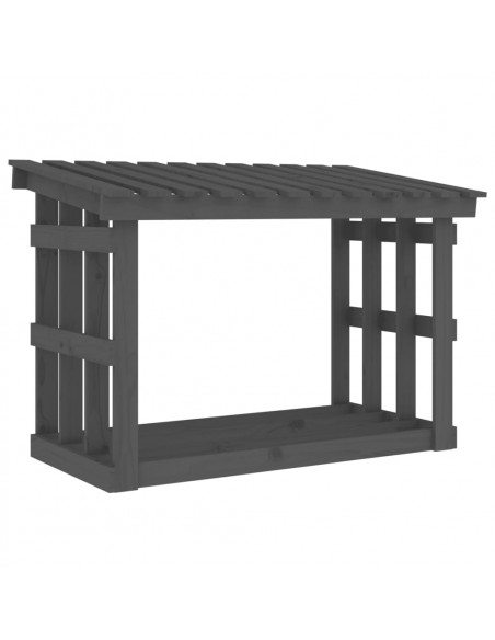Portalegna Grigia 108x64,5x77 cm in Legno Massello di Pino