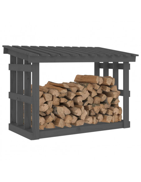 Portalegna Grigia 108x64,5x77 cm in Legno Massello di Pino