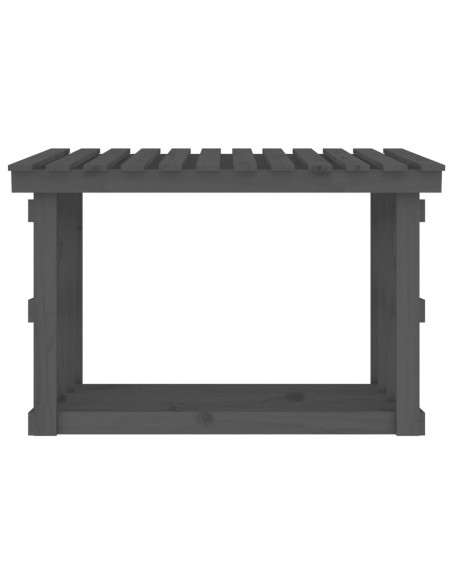 Portalegna Grigia 108x64,5x77 cm in Legno Massello di Pino